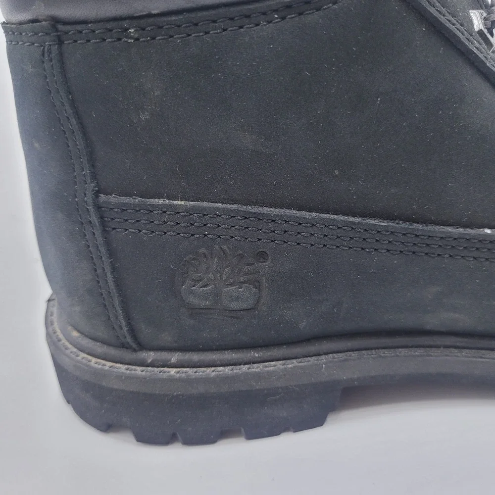 Timberland Nellie Double Waterproof Ankle Boots Black‎ Nubuck Leather Womens 7.5